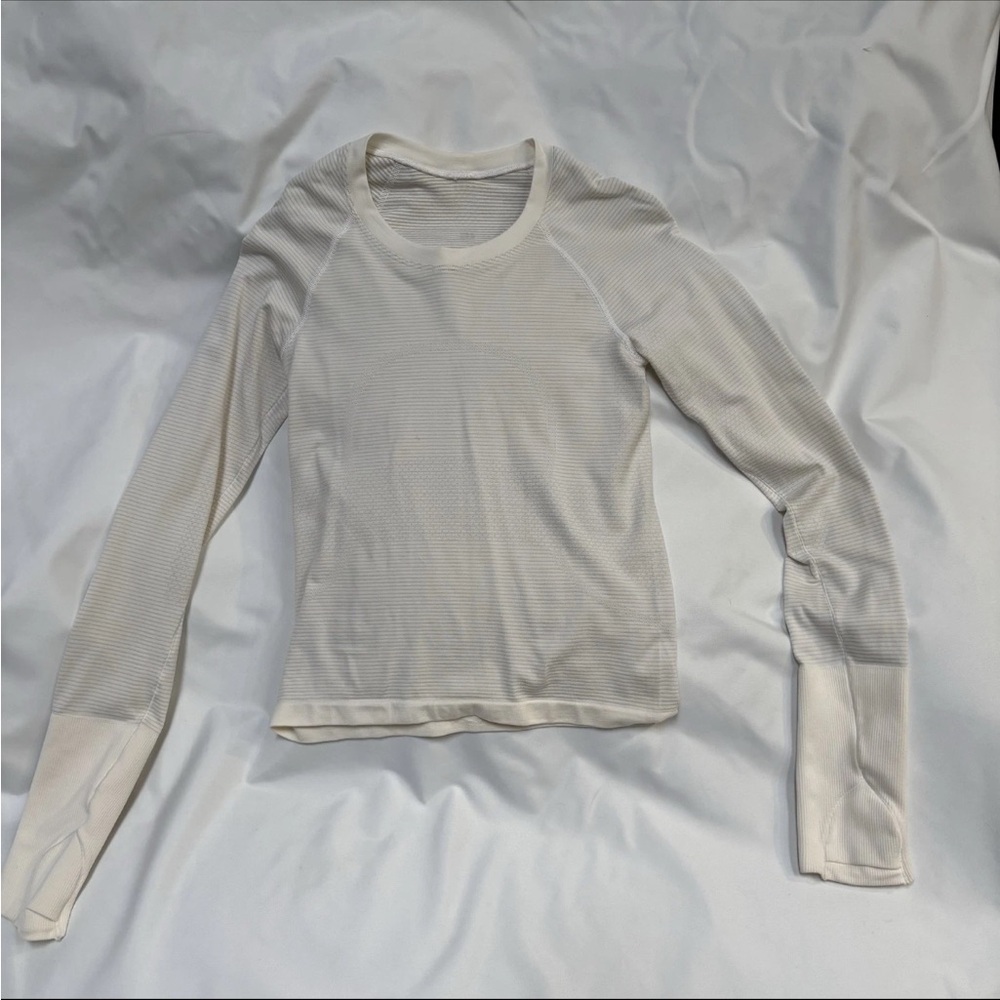 Lululemon White/Off White Swiftly Tech Long Sleeve Shirt 2.0